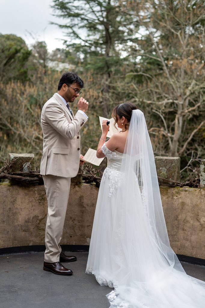 Private vows where the the bride sheds a tear