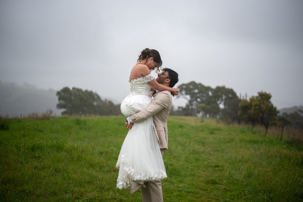Emmanuel and Miracle, newly weds embracing