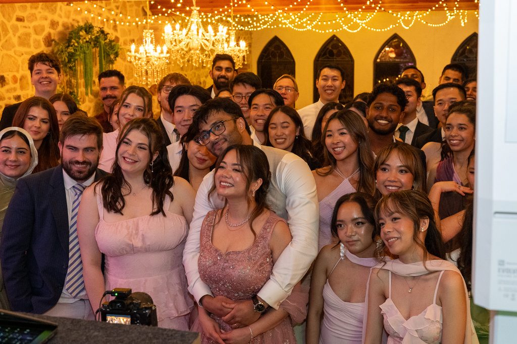 Wedding party at the wedding reception at The Manor