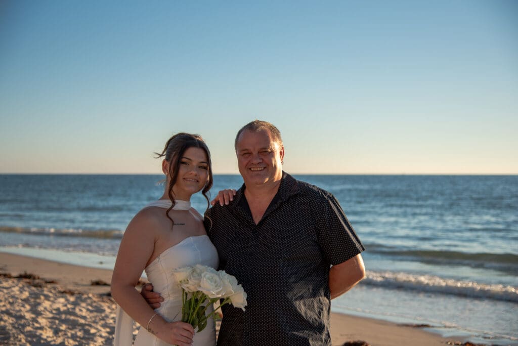 Halley and Jay wedding photos with her father