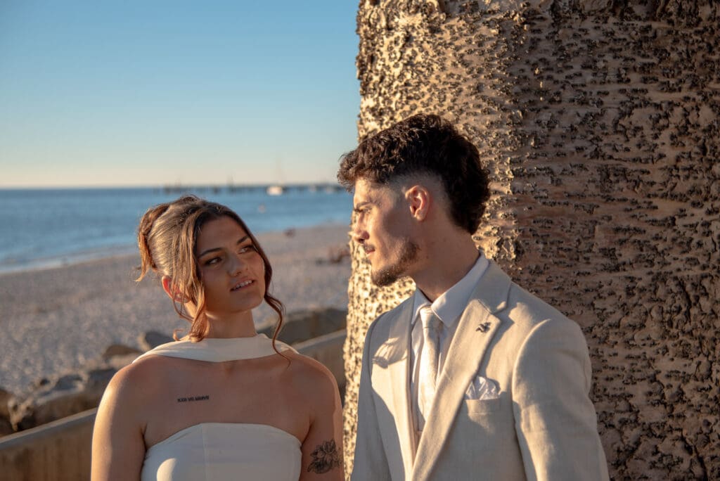 Halley and Jay wedding photo at Glenelg